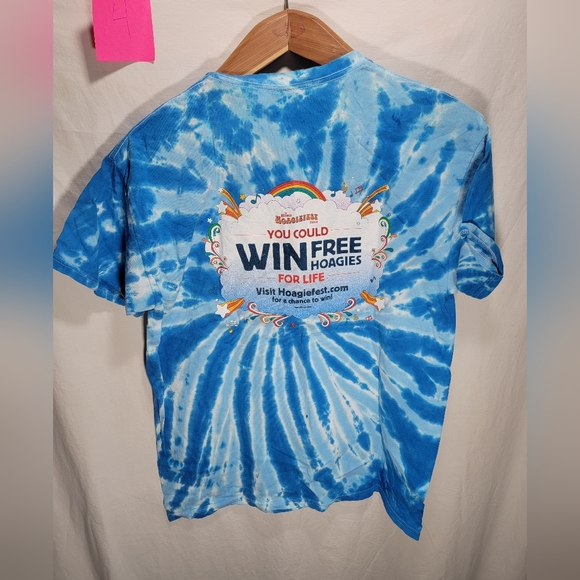 WAWA Hoagiefest 2014 Blue & White Tie-Dye Small Unisex Hoagie For Life T-Shirt! - Picture 10 of 11